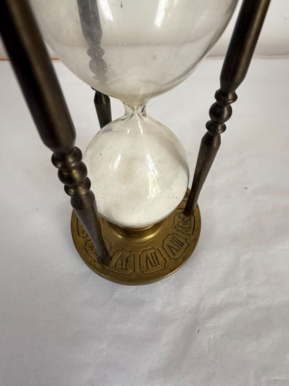 Brass Hourglass Sand Timer Zodiac Roman Numeral Gothic Astrology Curiosity Cabin - Picture 7 of 8